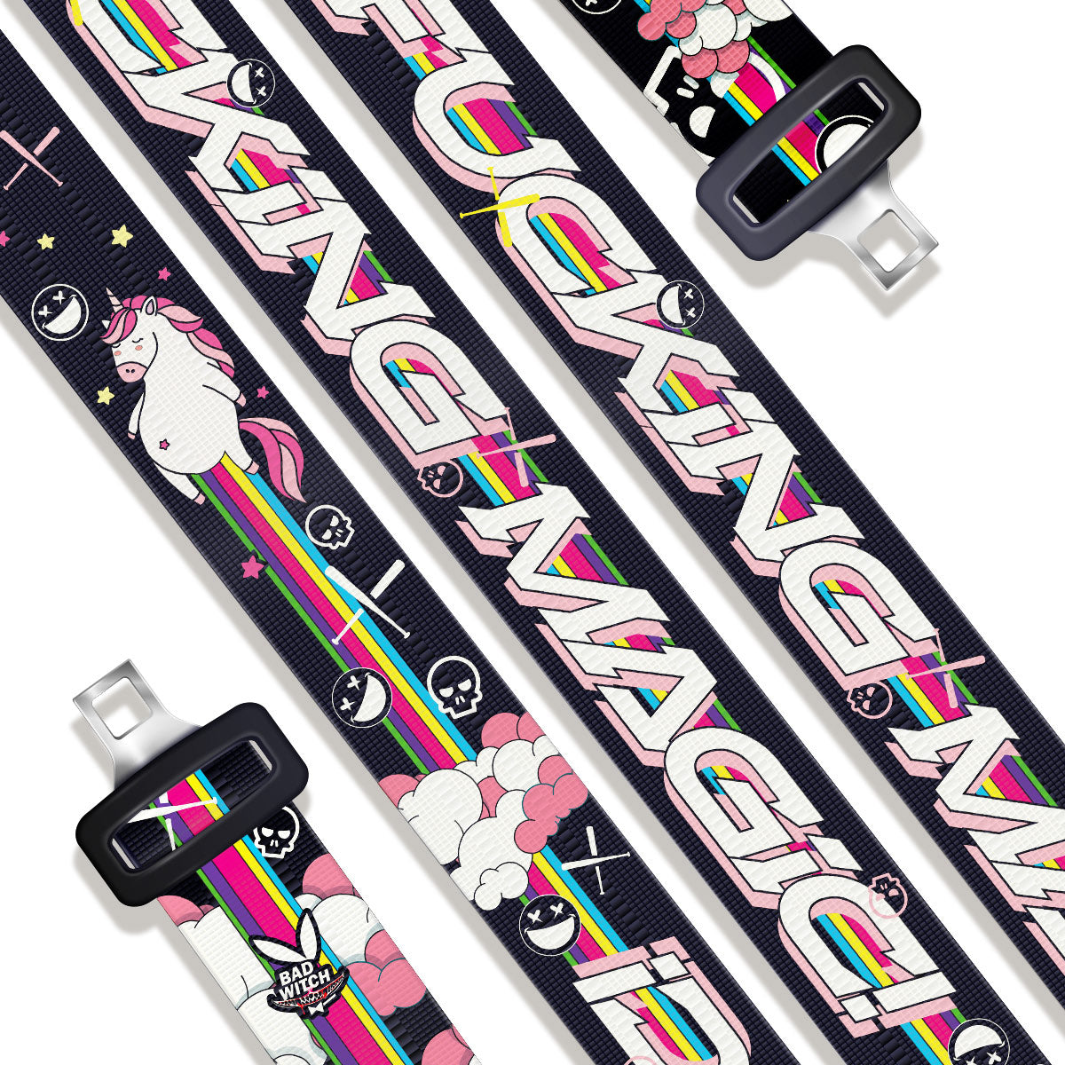 Seat Belts 08 UNICORN Magic Black