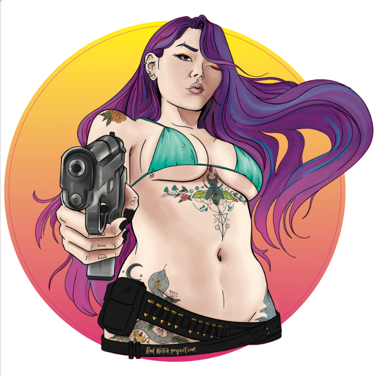 Tattoo & Gun - sticker