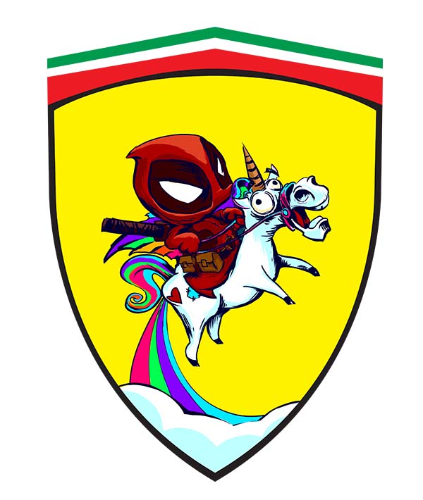 Naklejka Deadpool on Unicorn